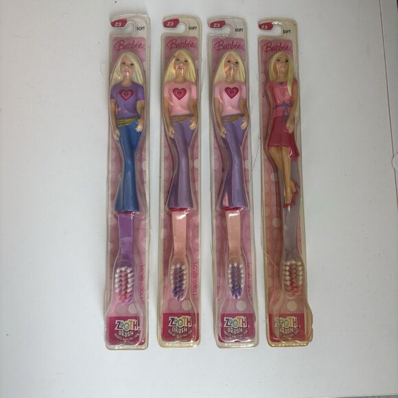 (4) BARBIE Child's Toothbrush SOFT Zoothbrush #238 (Barbie ZOOTH Toothbrush) P&G - Picture 1 of 2